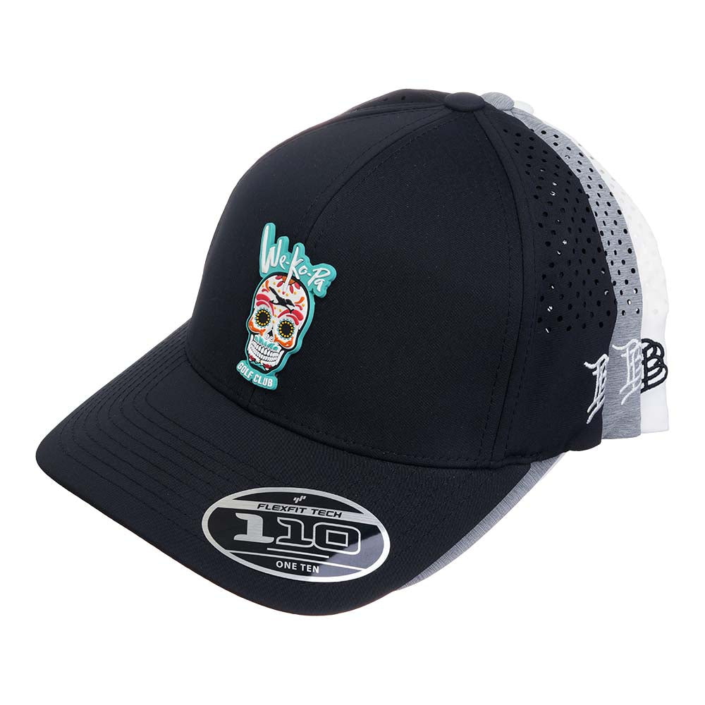 We-Ko-Pa Sugar Skull Performance Hat – White, Gray & Black